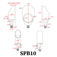 SPB10 8W 3000K Warm White Integrated LED Brass Spotlight 12V Low Voltage Small Directional Bullet Light