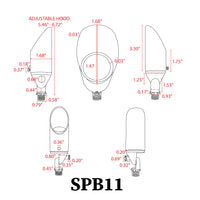 SPB11 12V Low Voltage Small Directional Bullet Light Outdoor Landscape Brass Spotlight