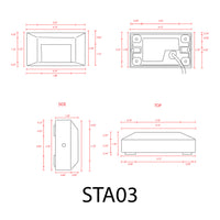 STA03 4W Luz de plataforma o peldaño de escalera LED de montaje en superficie rectangular de aluminio fundido de bajo voltaje