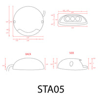 STA05 3W 12V Low Voltage Cast Aluminum Round Surface Mount LED Step or Deck Light