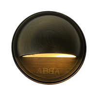 STB09 4x/8x/12x Package LED Brass Round Deck Light Surface Mount 12V Low Voltage Landscape Lighting 3W 2700K Bulb