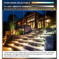 STRA07 6 Pack 3W RGBCW Color Changing 2700K-6500K Rectangular Waterproof Horizontal LED Stairs Step Light Fixture