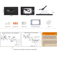 STRA07 6 Pack 3W RGBCW Color Changing 2700K-6500K Rectangular Waterproof Horizontal LED Stairs Step Light Fixture