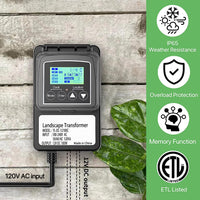 TSPDC100 DC12V 100W Digital Low Voltage Transformer with Photocell & Timer