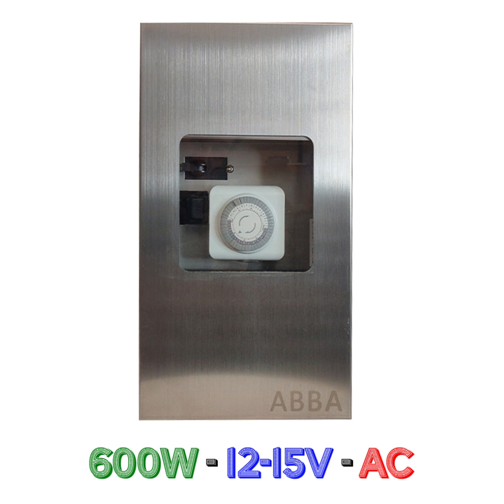 Outdoor Landscape Lighting LED 12V Low Voltage TSRPT600 600W Multi Tap Low Voltage Transformer with Photocell and Manual Dial Timer IP65 Waterproof