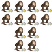 ULB01 4x/8x/12x Package 12V Low Voltage Underwater Brass LED Fountain Pond Lighting with 5W 3000K Bulb