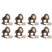 ULB01 4x/8x/12x Package 12V Low Voltage Underwater Brass LED Fountain Pond Lighting with 5W 3000K Bulb