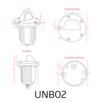 UNB02 Cast Brass 12V Low Voltage Half Moon Round LED In-ground Well Light IP65 Waterproof