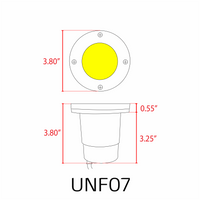 UNF07 Fiber Glass 12V Low Voltage Round LED In-ground Well Light IP65 Waterproof
