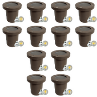 UNF07 4x/8x/12x Package Fiber Glass 12V Low Voltage Round LED In-ground Well Light IP65 Waterproof with 5W 3000K Bulb