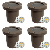 UNF07 4x/8x/12x Package Fiber Glass 12V Low Voltage Round LED In-ground Well Light IP65 Waterproof with 5W 3000K Bulb