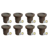 UNF07 4x/8x/12x Package Fiber Glass 12V Low Voltage Round LED In-ground Well Light IP65 Waterproof with 5W 3000K Bulb