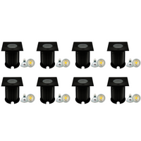 UNS01 4x/8x/12x Package 12V Low Voltage LED In-Ground Well Light Square Stainless Steel Landscape Lighting Waterproof with 5W 3000K Bulb