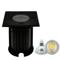 UNS01 4x/8x/12x Package 12V Low Voltage LED In-Ground Well Light Square Stainless Steel Landscape Lighting Waterproof with 5W 3000K Bulb