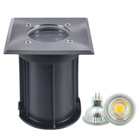 UNS01 4x/8x/12x Package 12V Low Voltage LED In-Ground Well Light Square Stainless Steel Landscape Lighting Waterproof with 5W 3000K Bulb