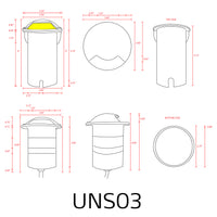 UNS03 Stainless Steel Mono Directional One Slit In-Ground 12V Low Voltage LED In Ground Landscape Lighting