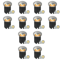 UNS03 4x/8x/12x Package Stainless Steel Mono Directional One Slit In-Ground 12V Low Voltage LED In Ground Landscape Lighting with 5W 3000K Bulb