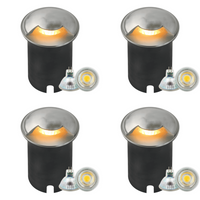 UNS03 4x/8x/12x Package Stainless Steel Mono Directional One Slit In-Ground 12V Low Voltage LED In Ground Landscape Lighting with 5W 3000K Bulb