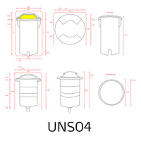 UNS04 Stainless Steel Bi Directional Two Slit In-Ground 12V Low Voltage LED In Ground Landscape Lighting