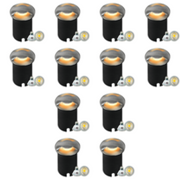 UNS04 4x/8x/12x Package Stainless Steel Bi Directional Two Slit In-Ground 12V Low Voltage LED In Ground Landscape Lighting with 5W 3000K Bulb