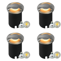 UNS04 4x/8x/12x Package Stainless Steel Bi Directional Two Slit In-Ground 12V Low Voltage LED In Ground Landscape Lighting with 5W 3000K Bulb