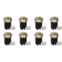 UNS04 4x/8x/12x Package Stainless Steel Bi Directional Two Slit In-Ground 12V Low Voltage LED In Ground Landscape Lighting with 5W 3000K Bulb