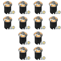 UNS05 4x/8x/12x Package Stainless Steel Tri Directional Three Slit In-Ground 12V Low Voltage LED In Ground Landscape Lighting with 5W 3000K Bulb