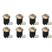 UNS05 4x/8x/12x Package Stainless Steel Tri Directional Three Slit In-Ground 12V Low Voltage LED In Ground Landscape Lighting with 5W 3000K Bulb