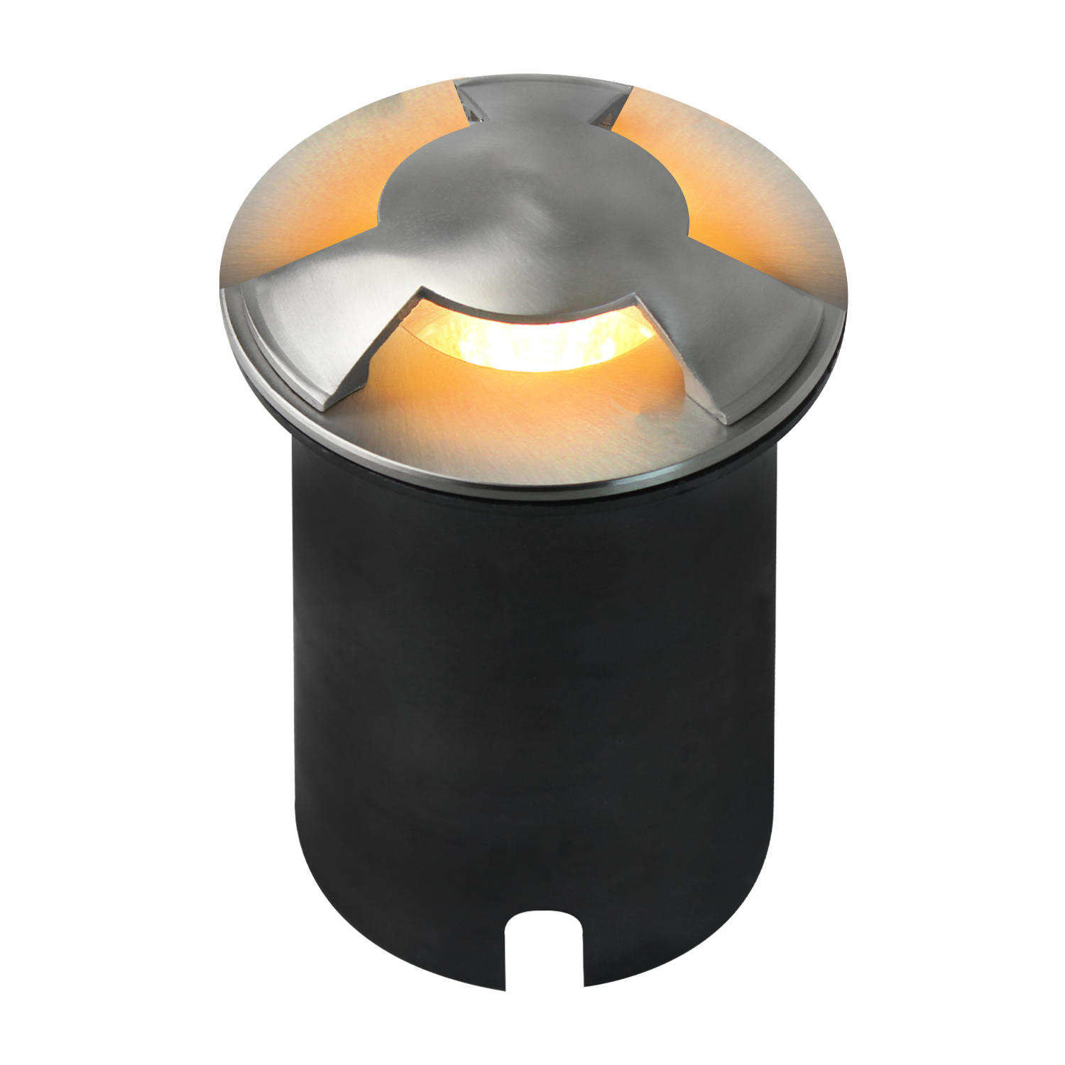 UNS05 Stainless Steel Tri Directional Three Slit In-Ground 12V Low Voltage LED In Ground Landscape Lighting