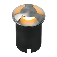 UNS05 4x/8x/12x Package Stainless Steel Tri Directional Three Slit In-Ground 12V Low Voltage LED In Ground Landscape Lighting with 5W 3000K Bulb