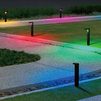 ALPR19 4-Pack 3W RGBCW Bluetooth Smart LED Landscape Pathway Light Package, 9-15V Low Voltage Modern Path Lights