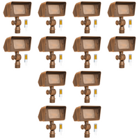 FPB01 4x/8x/12x Package Brass Rectangular LED Directional Floodlight Adjustable Lighting 12V Low Voltage 3W 2700K Bulb