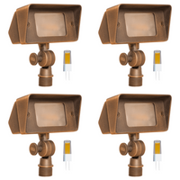 FPB01 4x/8x/12x Package Brass Rectangular LED Directional Floodlight Adjustable Lighting 12V Low Voltage 3W 2700K Bulb