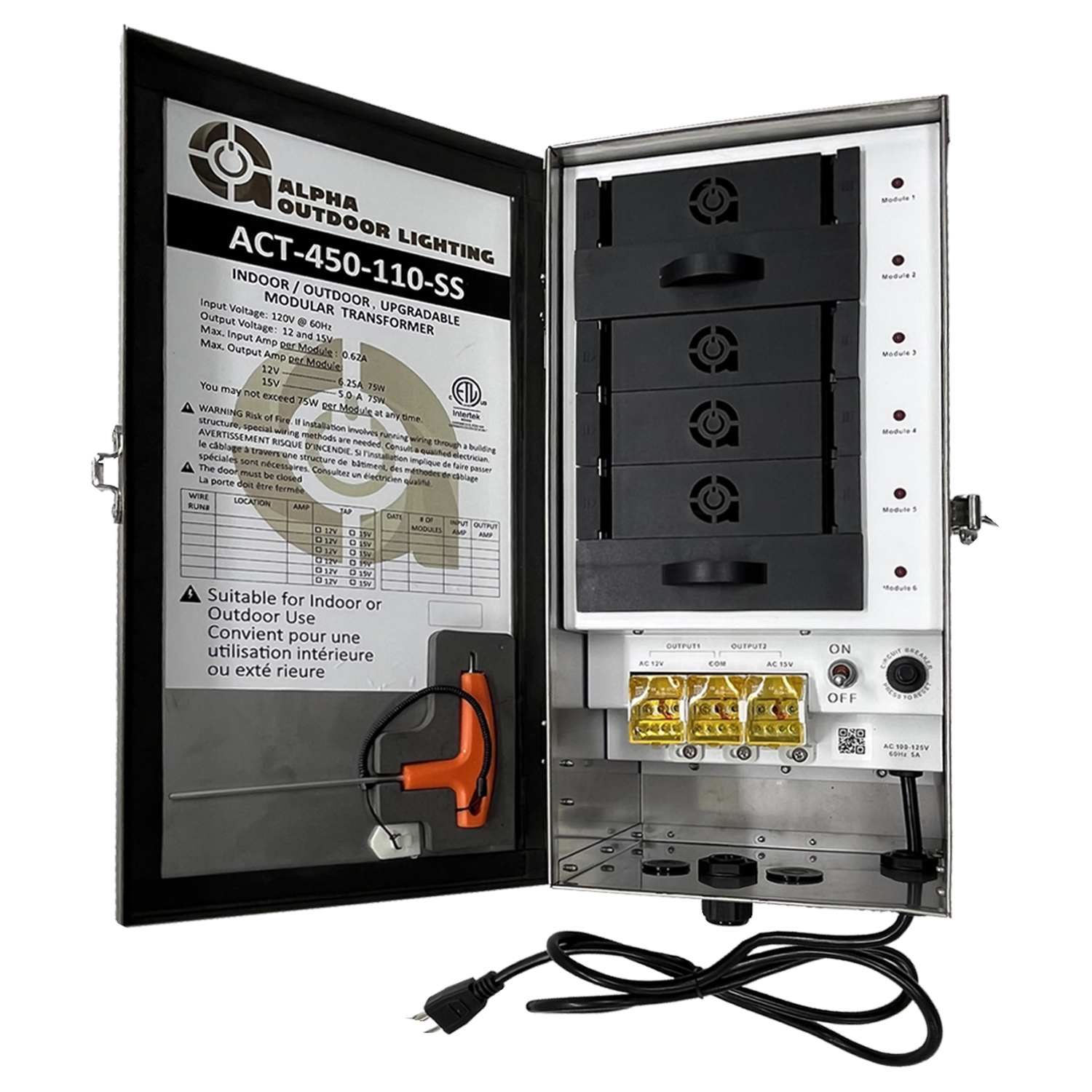 Outdoor Landscape Lighting LED 12V Low Voltage SS-450 150W - 450W Modular Upgradable Wattage Digital Smart Bluetooth 12V, 15V Low Voltage Outdoor Transformer IP65