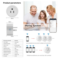 TM03 Plug-In Indoor Digital Smart Mini Plug Remote Timer Compatible with Tuya Smart App, Alexa and Google Assistant via 2.4GHz Wi-Fi via for Garden Lights Transformers
