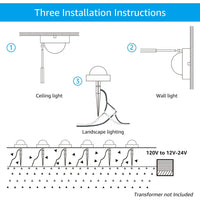 ALD10 6-Pack LED 4.5W Outdoor Deck Lights Package, 12V Low Voltage Landscape Pathway Lights