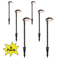 ALP01 6-Pack 5W Low Voltage 12V LED Cast Aluminum Landscape Pathway Lights Package