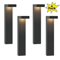 ALP19 4-Pack 3W 3000K Warm White Integrated LED Landscape Pathway Light Package, 12V Low Voltage Modern Path Lights
