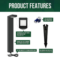 ALP19 4-Pack 3W 3000K Warm White Integrated LED Landscape Pathway Light Package, 12V Low Voltage Modern Path Lights