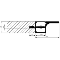 AP16F Aluminum Oval Wardrobe Hanging Rail 10 Pack LED lighted Closet Rod Fixture.