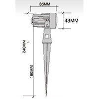 CD43 5W Waterproof LED Landscape Narrow Beam Directional Ground Spotlight.