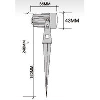 CD43 5W Waterproof LED Landscape Narrow Beam Directional Ground Spotlight.