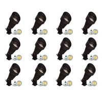 DL02 4x/8x/12x Package 12V Low Voltage Waterproof LED Outdoor Aluminum Spotlight Directional Lighting with 5W 3000K Bulb