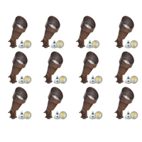 DL02 4x/8x/12x Package 12V Low Voltage Waterproof LED Outdoor Aluminum Spotlight Directional Lighting with 5W 3000K Bulb