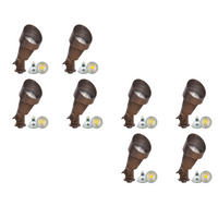 DL02 4x/8x/12x Package 12V Low Voltage Waterproof LED Outdoor Aluminum Spotlight Directional Lighting with 5W 3000K Bulb