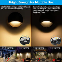 DLA01 12-Pack Bronze 2.5W Low Voltage LED Outdoor Half Moon Deck Lights Package, 12V LED Step Fence Landscape Lights