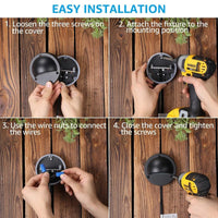 DLA01 6-Pack Black 2.5W Low Voltage LED Outdoor Half Moon Deck Lights Package, 12V LED Step Fence Landscape Lights