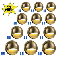 DLA01 12-Pack Bronze 2.5W Low Voltage LED Outdoor Half Moon Deck Lights Package, 12V LED Step Fence Landscape Lights