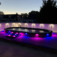 ELA07 8-Pack 7 Inch 3W RGB LED Retaining Wall Lights, Hardscape Color Changing 12V Low Voltage Landscape Lights