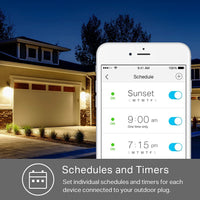 Outdoor Dimmable Smart Plug Single Socket, Smart Home Wi-Fi Outlet Timer